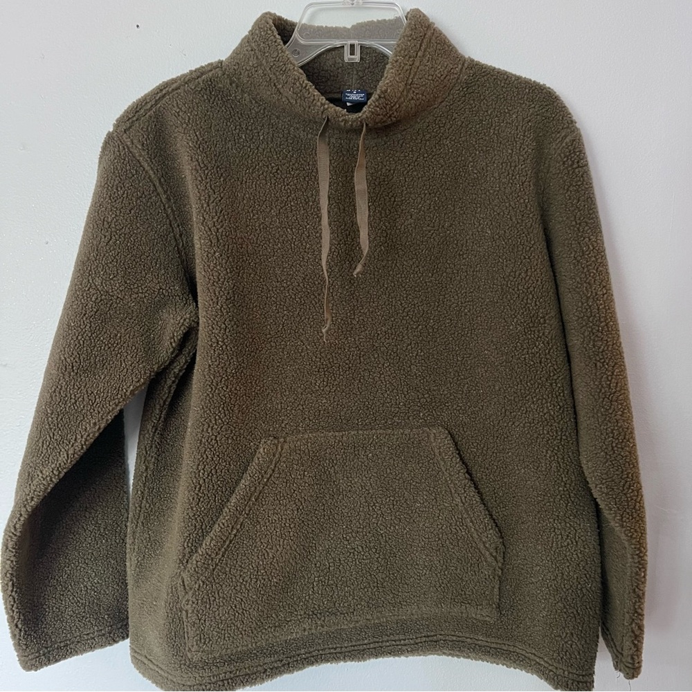 GAP Olive Green Turtleneck Sweater Cozy Fleece